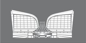 广西南宁地标城市会展中心线稿