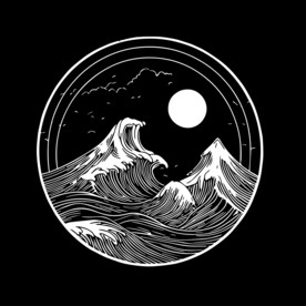 月亮与海