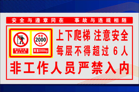 上下爬梯注意安全标识牌