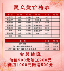 价格表