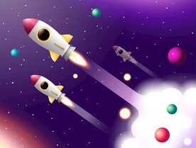 航空航天科学插画       