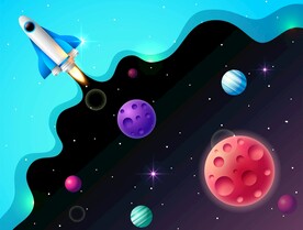 航空航天科学插画       