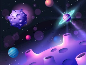 航空航天科学插画       