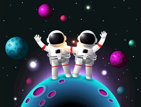 航空航天科学插画       