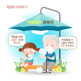 夏季高温插画   