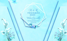 天蓝色婚礼背景