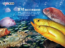 餐厅黄花鱼展板海报设计