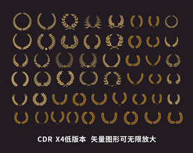 矢量麦穗框花纹