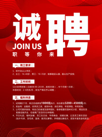 诚聘招聘海报