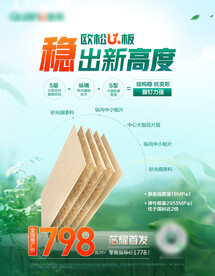 家具家居板材产品分层海报