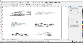 水墨山