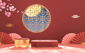 中秋节国潮电商背景