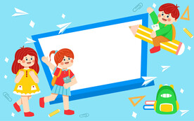 学生上学上课插画