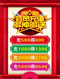 会员充值多充多送海报
