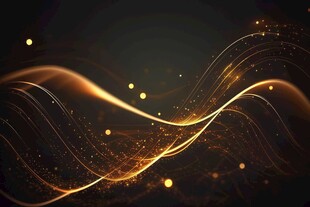 闪亮传奇金色线条金沙粒子飞散