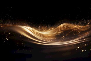 闪亮传奇金色线条金沙粒子飞散