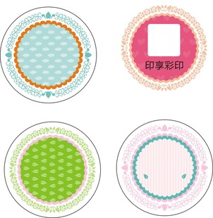 圆形花边素材 矢量图