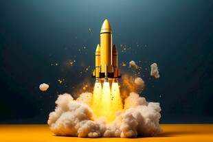 C4D航空火箭发射3d效果图
