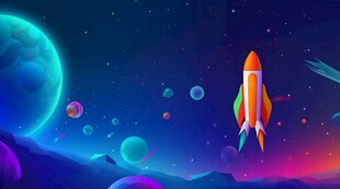 C4D航空火箭发射3d效果图