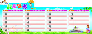读书评比栏小学卡通