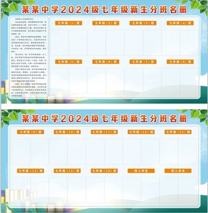 学校分班展板