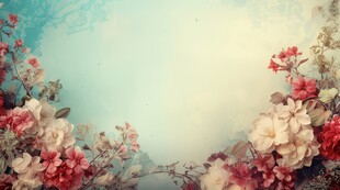 樱花梅花花瓣树枝小鸟影楼背景图
