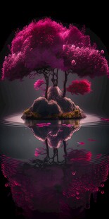 创意奇幻自然风光山水飞鸟图片