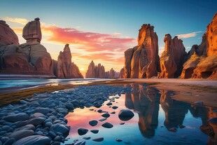 奇妙全景山草花峡谷惊人美景