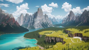 奇妙全景山草花峡谷惊人美景