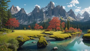 奇妙全景山草花峡谷惊人美景