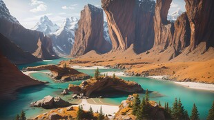 奇妙全景山草花峡谷惊人美景