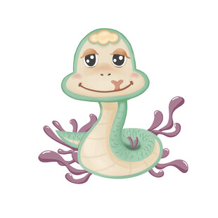 卡通蛇插画