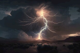 闪电雷电灾难现场素材图片