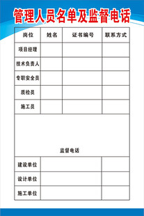 管理人员名单