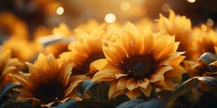 阳光下向日葵秋季丰收场景