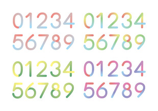 渐变阿拉伯数字素材