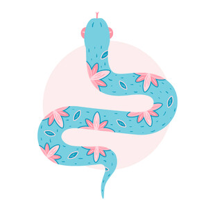 蛇年抽象插画设计