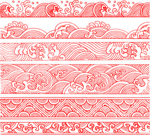 矢量浪花波浪