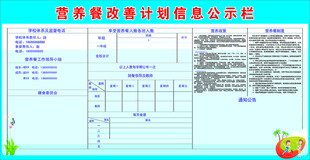 营养餐改善计划公示栏
