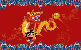 中国龙国潮风格背景