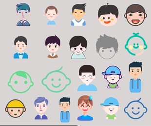 男孩头像 矢量图