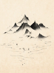 水墨山