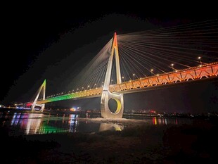 网红重庆白居寺大桥夜色大桥