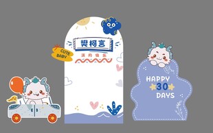 龙宝宝百日宴 满月KT板 生日
