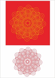 莲花线条矢量花纹