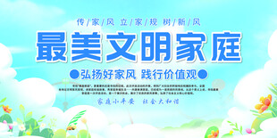 最美家庭宣传展板