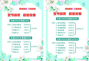 店庆活动价目表