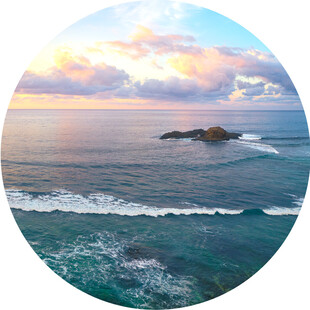 海水海景圆形挂画装饰画