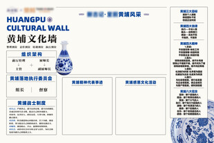 青花风格文化墙