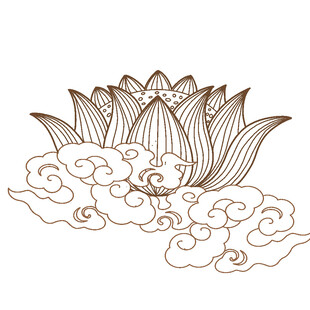 免扣荷花素材 